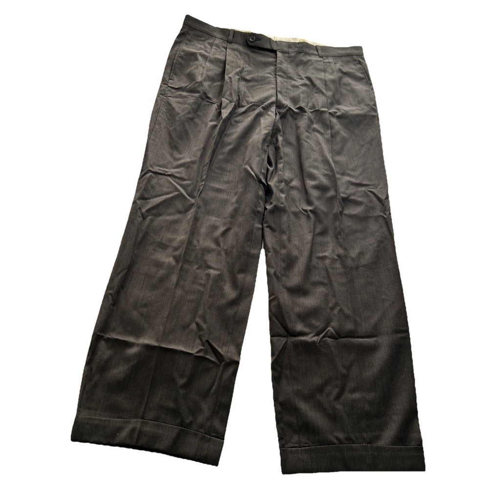 Aquascutum Dress Pants 38x29 Dark Gray Hemmed Mens
